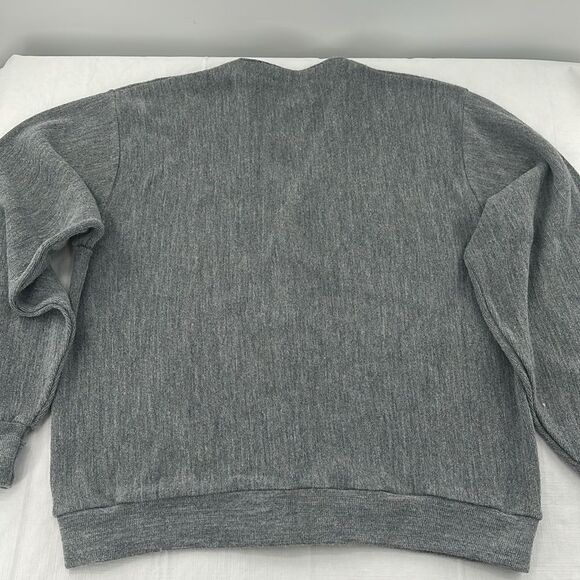 London Fog Sweater Mens Big 2X Gray Vintage Cardigan Grandpa V-Neck Button 80s - Picture 2 of 9